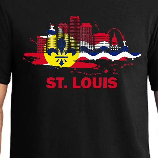 St. Louis City Flag Downtown Skyline St. Louis Skyline Pajama Set