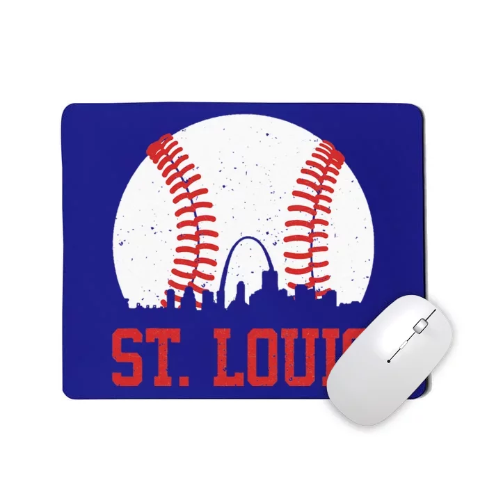 St. Louis Cityscape Vintage Baseball City Mousepad