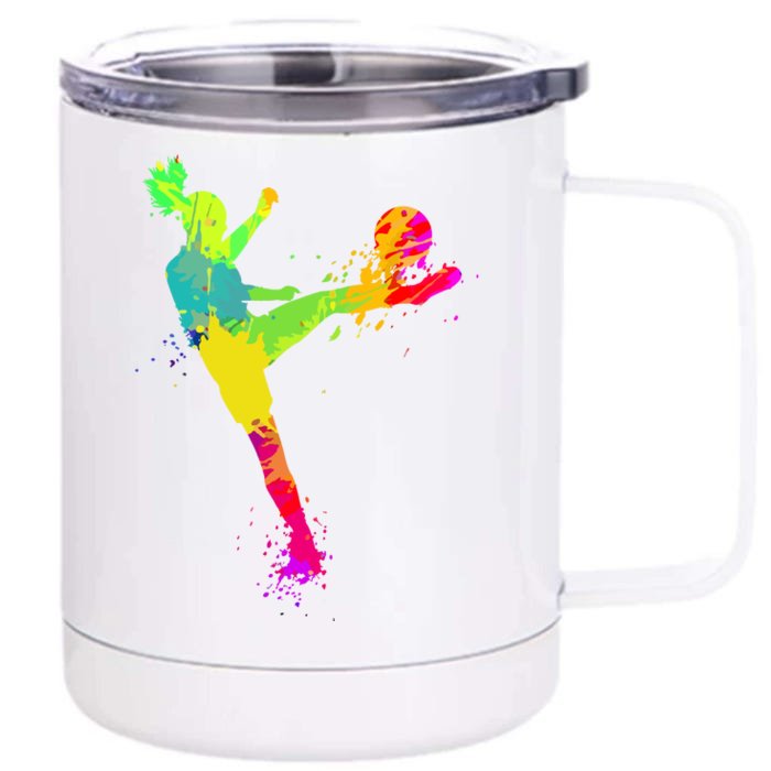 Sport Lover Cool Soccer For Women Girls Soccer Player Gift Front & Back 12oz Stainless Steel Tumbler Cup