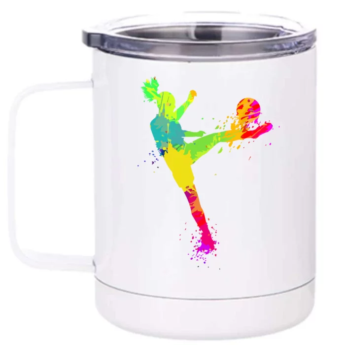 Sport Lover Cool Soccer For Women Girls Soccer Player Gift Front & Back 12oz Stainless Steel Tumbler Cup