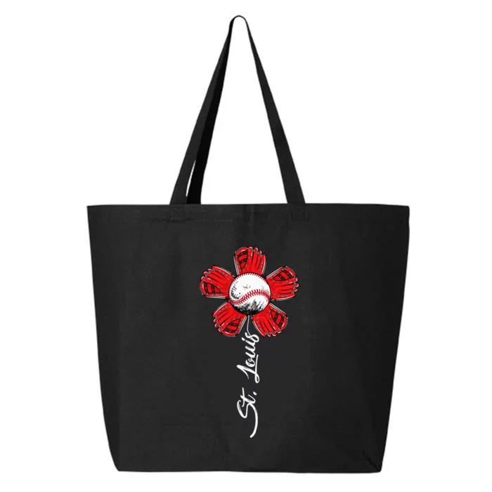 St. Louis Colorful Baseball Flower Souvenir I Love St. Louis 25L Jumbo Tote