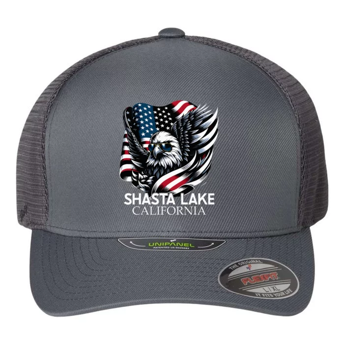 Shasta Lake California 4th Of July Usa Flexfit Unipanel Trucker Cap