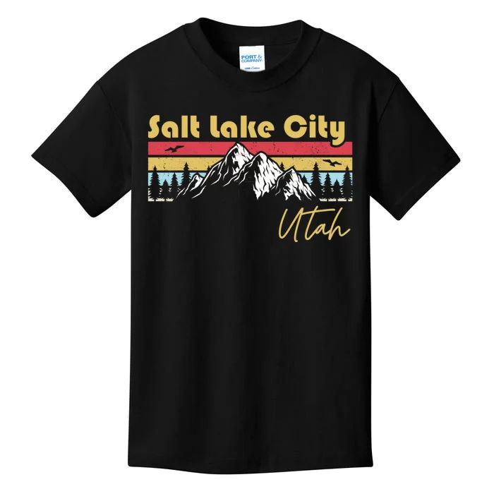 Salt Lake City Utah Roots Hometown Vintage Home State Pride Kids T-Shirt