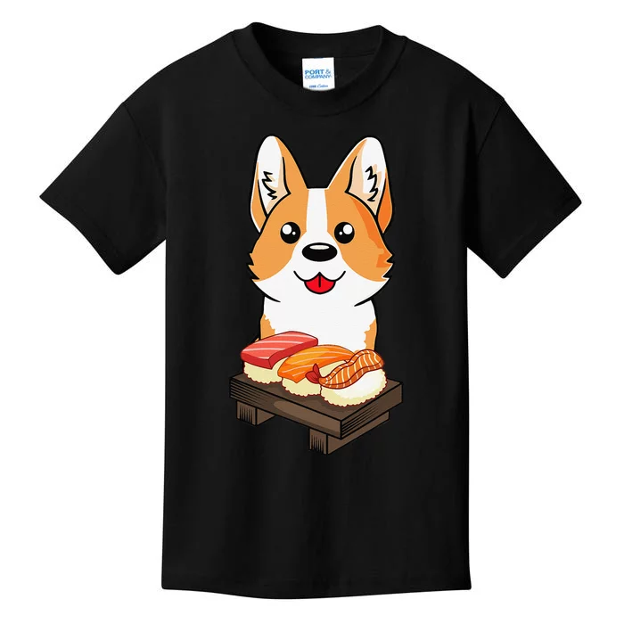 Sushi Life Corgi Dog Lover Kawaii Japanese Anime Gift Kids T-Shirt