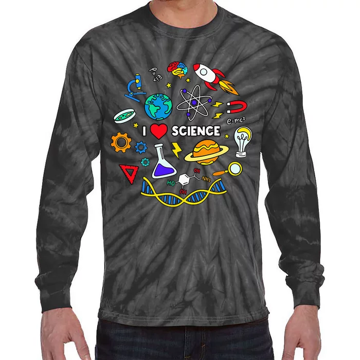 Science Lover Chemistry Biology Physics Love Science Tie-Dye Long Sleeve Shirt