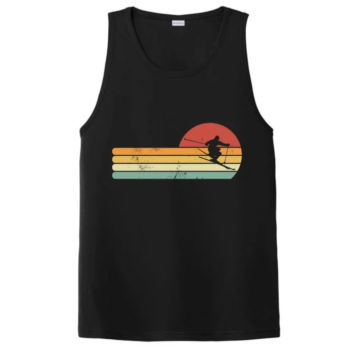 Ski Lover Colorful Retro Snowboarding Gift Performance Tank