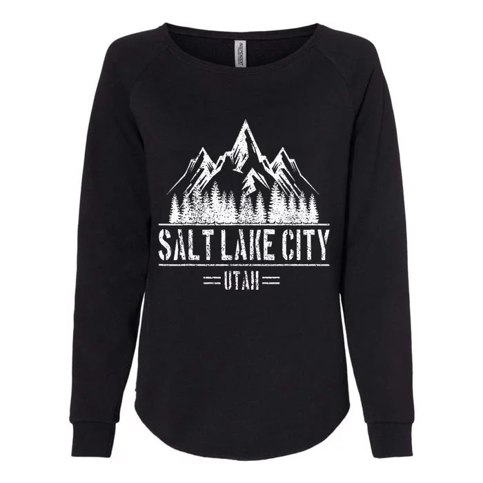 Salt Lake City Utah Mountains Nature Souvenir Womens California Wash Sweatshirt