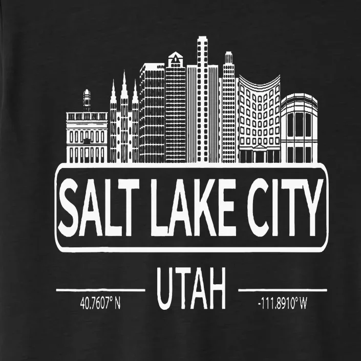 Salt Lake City Utah Skyline Travel To Salt Lake City ChromaSoft Performance T-Shirt