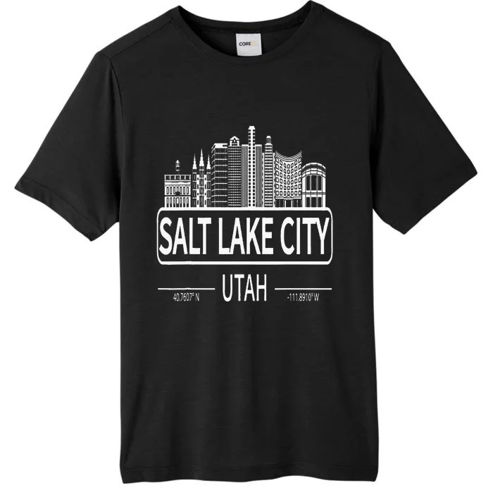 Salt Lake City Utah Skyline Travel To Salt Lake City ChromaSoft Performance T-Shirt