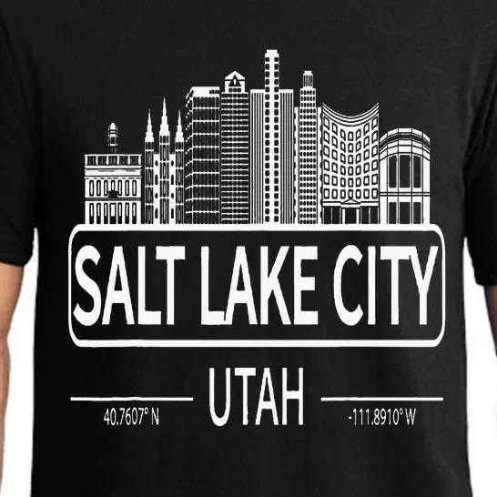 Salt Lake City Utah Skyline Travel To Salt Lake City Pajama Set