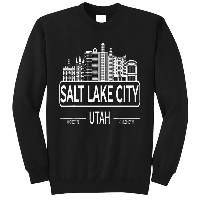 Salt Lake City Utah Skyline Travel To Salt Lake City Tall Sweatshirt