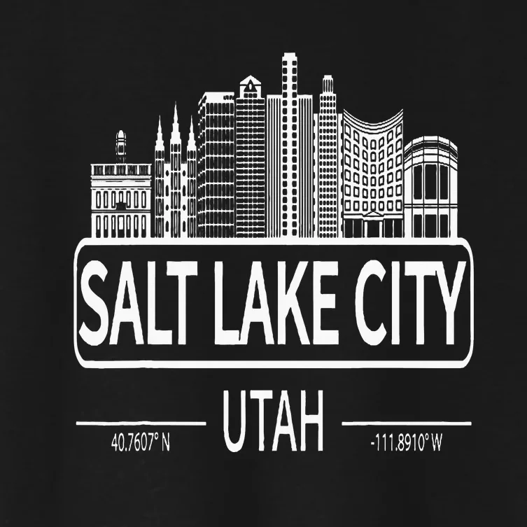 Salt Lake City Utah Skyline Travel To Salt Lake City Women's Crop Top Tee