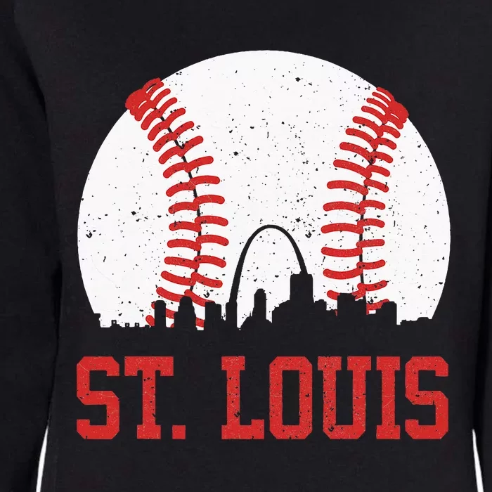 St. Louis Cityscape Vintage Baseball City Womens California Wash Sweatshirt