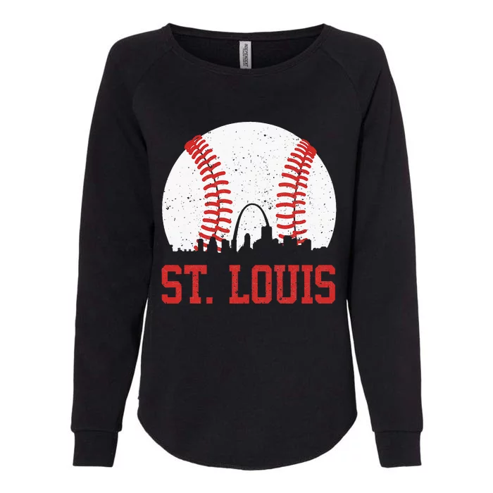 St. Louis Cityscape Vintage Baseball City Womens California Wash Sweatshirt