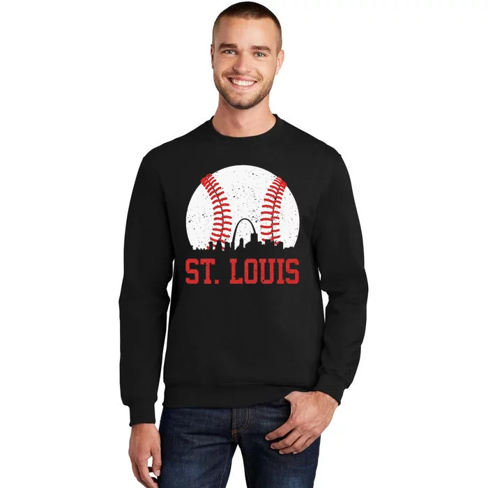 St. Louis Cityscape Vintage Baseball City Tall Sweatshirt