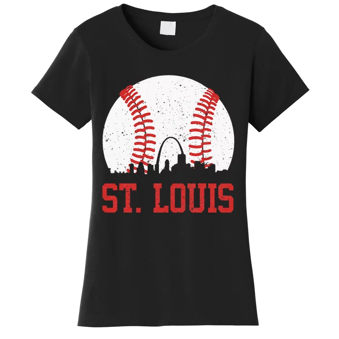 St. Louis Cityscape Vintage Baseball City Women's T-Shirt