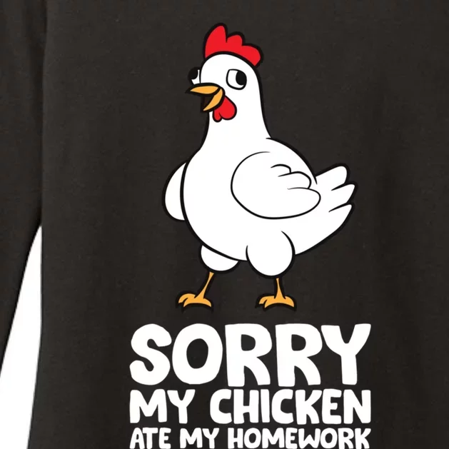 School Love Chickens Sorry My Chicken Ate My Homework Womens CVC Long Sleeve Shirt