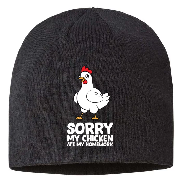 School Love Chickens Sorry My Chicken Ate My Homework 8 1/2in Sustainable Knit Beanie