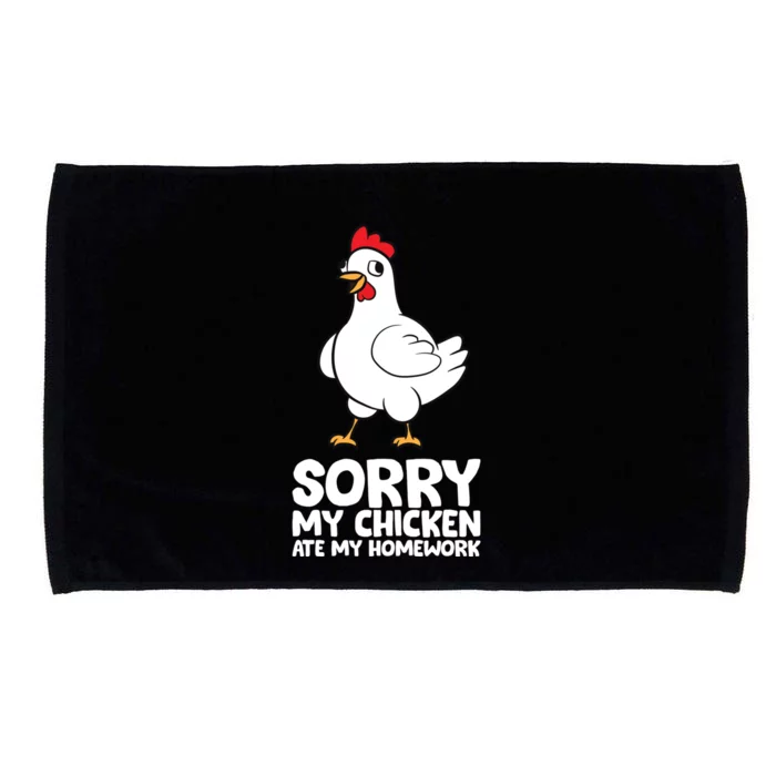 School Love Chickens Sorry My Chicken Ate My Homework Microfiber Hand Towel