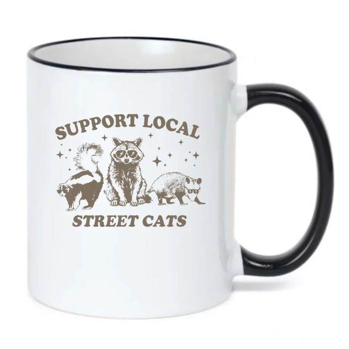 Support Local Cats Vintage Black Color Changing Mug