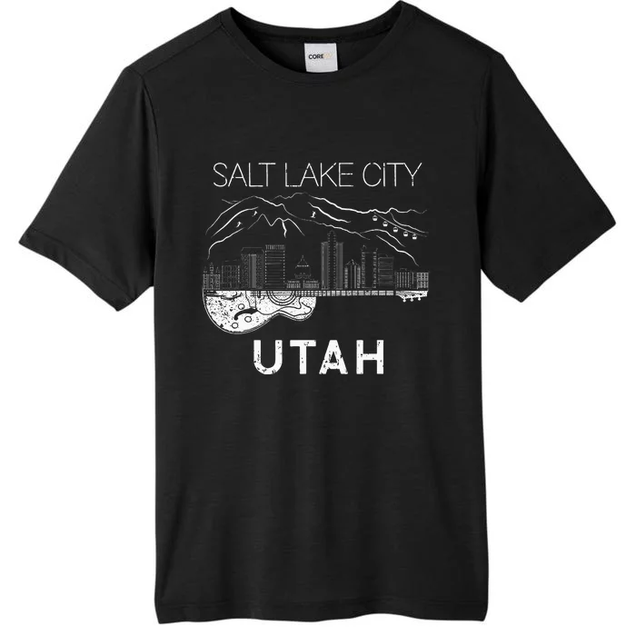 Salt Lake City Souvenir Utah Souvenir Music Guitar ChromaSoft Performance T-Shirt