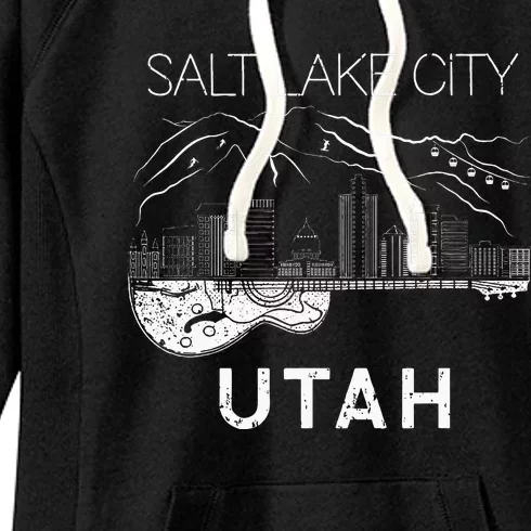 Salt Lake City Souvenir Utah Souvenir Music Guitar Women's Fleece Hoodie