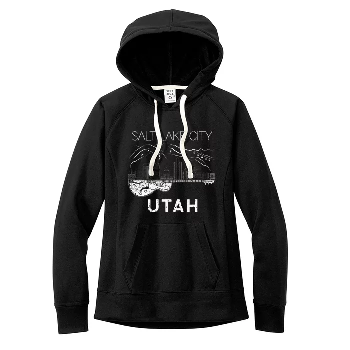 Salt Lake City Souvenir Utah Souvenir Music Guitar Women's Fleece Hoodie