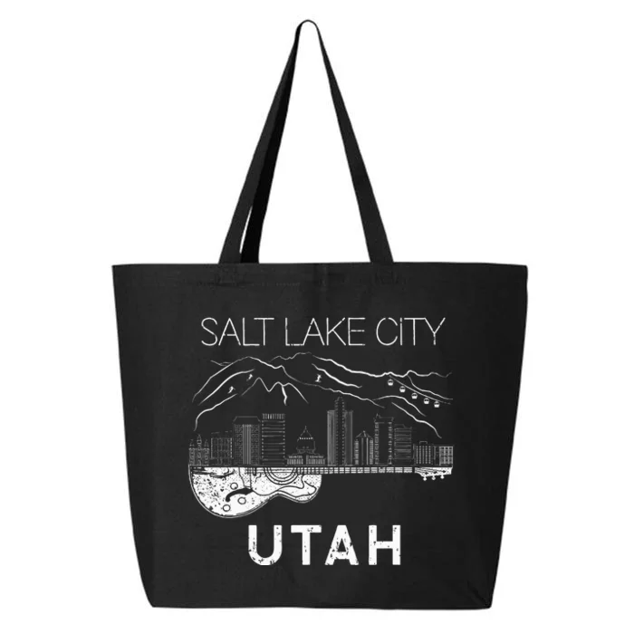 Salt Lake City Souvenir Utah Souvenir Music Guitar 25L Jumbo Tote