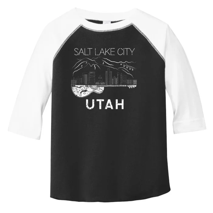 Salt Lake City Souvenir Utah Souvenir Music Guitar Toddler Fine Jersey T-Shirt