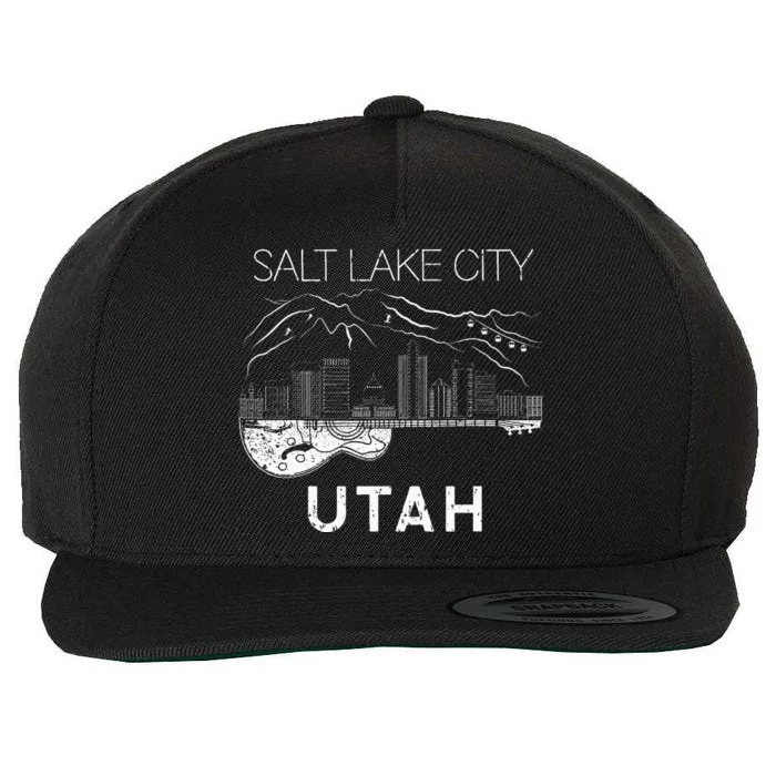 Salt Lake City Souvenir Utah Souvenir Music Guitar Wool Snapback Cap