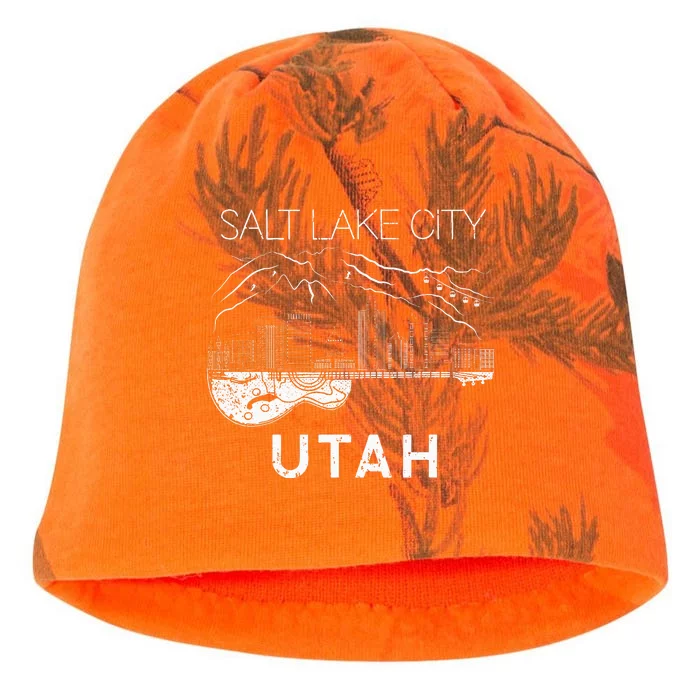 Salt Lake City Souvenir Utah Souvenir Music Guitar Kati - Camo Knit Beanie