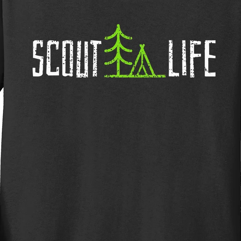 Scout Leader Camping Hiking Gift Kids Long Sleeve Shirt