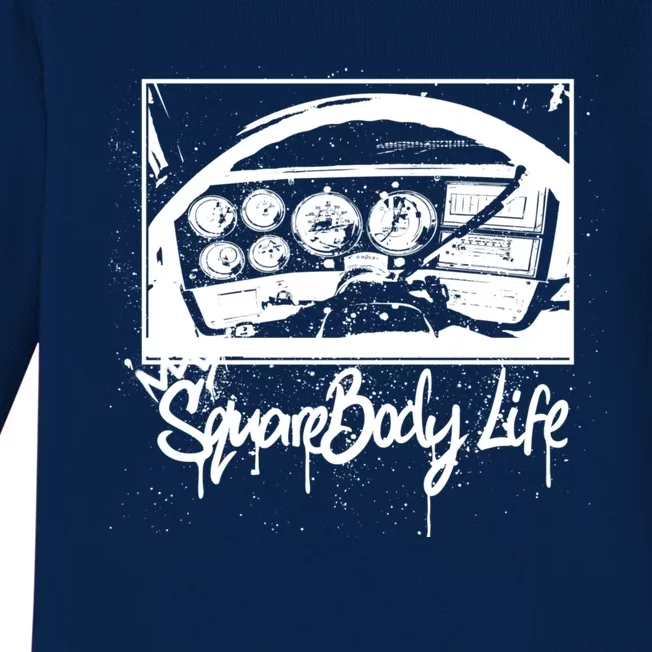 Squarebody Life C10 Classic Truck Squarebody Nation Baby Long Sleeve Bodysuit