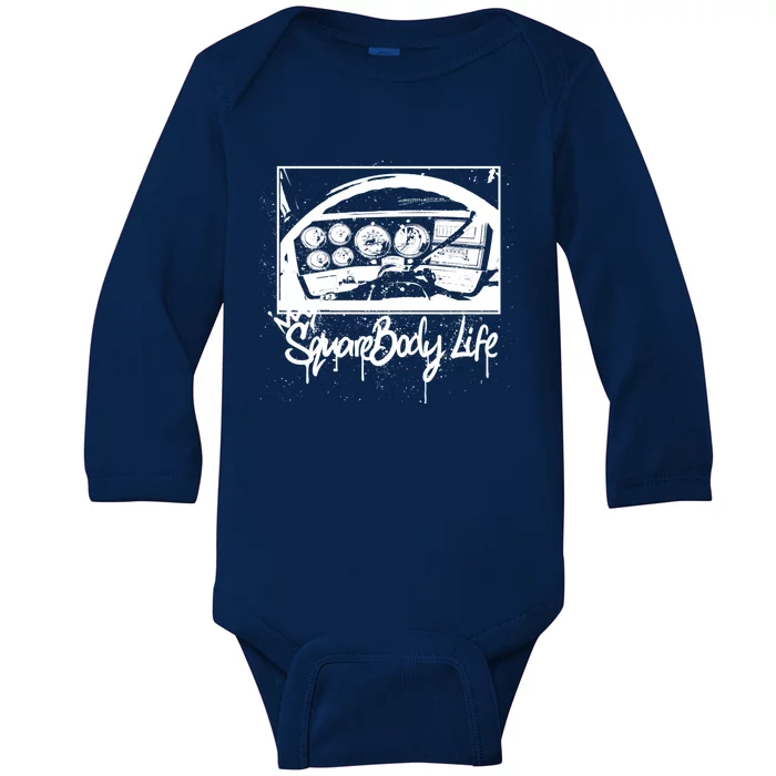 Squarebody Life C10 Classic Truck Squarebody Nation Baby Long Sleeve Bodysuit