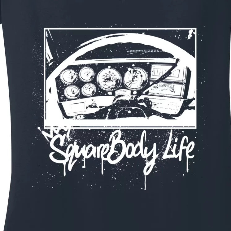 Squarebody Life C10 Classic Truck Squarebody Nation Women's V-Neck T-Shirt