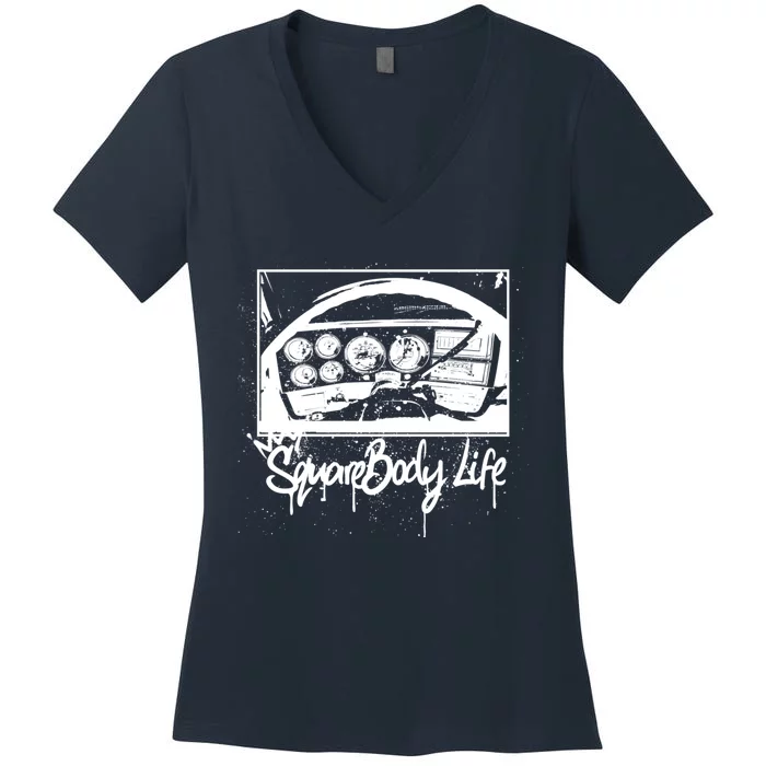 Squarebody Life C10 Classic Truck Squarebody Nation Women's V-Neck T-Shirt