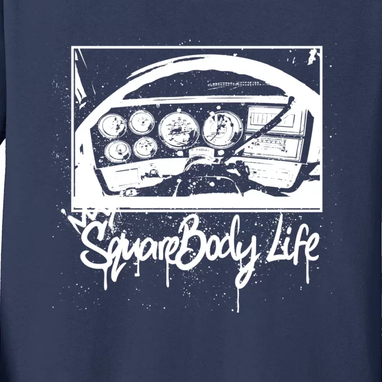 Squarebody Life C10 Classic Truck Squarebody Nation Kids Long Sleeve Shirt