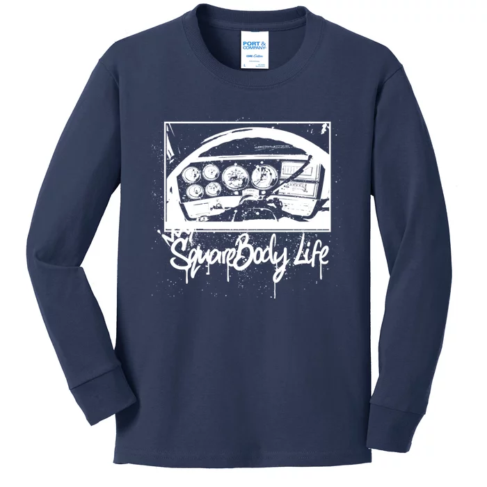 Squarebody Life C10 Classic Truck Squarebody Nation Kids Long Sleeve Shirt