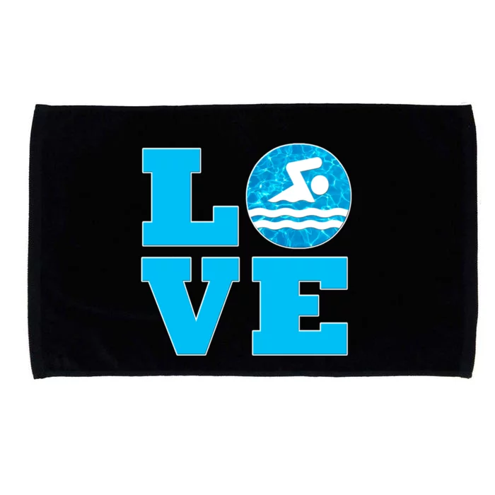 Swim Love Cool Gift For Swimmers And Swimming Coaches Microfiber Hand Towel