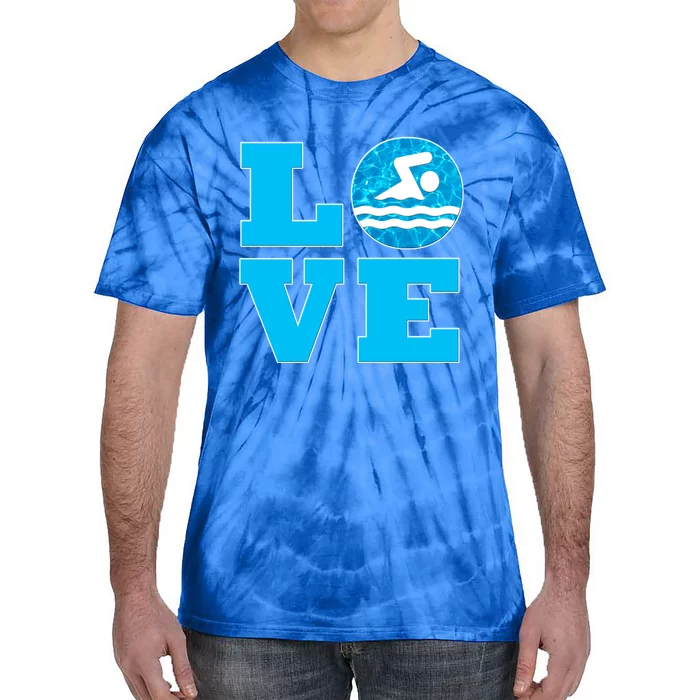 Swim Love Cool Gift For Swimmers And Swimming Coaches Tie-Dye T-Shirt