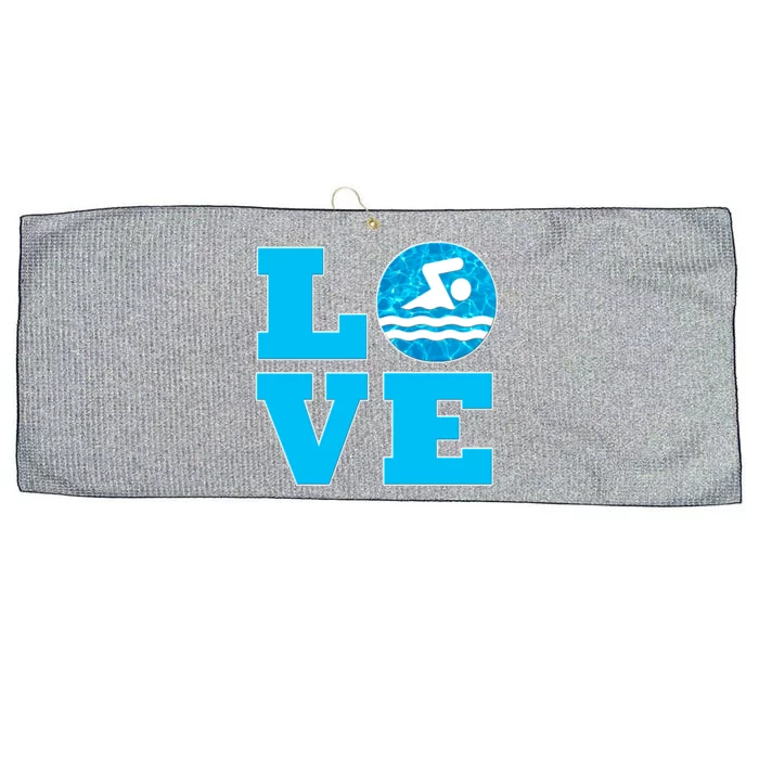 Swim Love Cool Gift For Swimmers And Swimming Coaches Large Microfiber Waffle Golf Towel