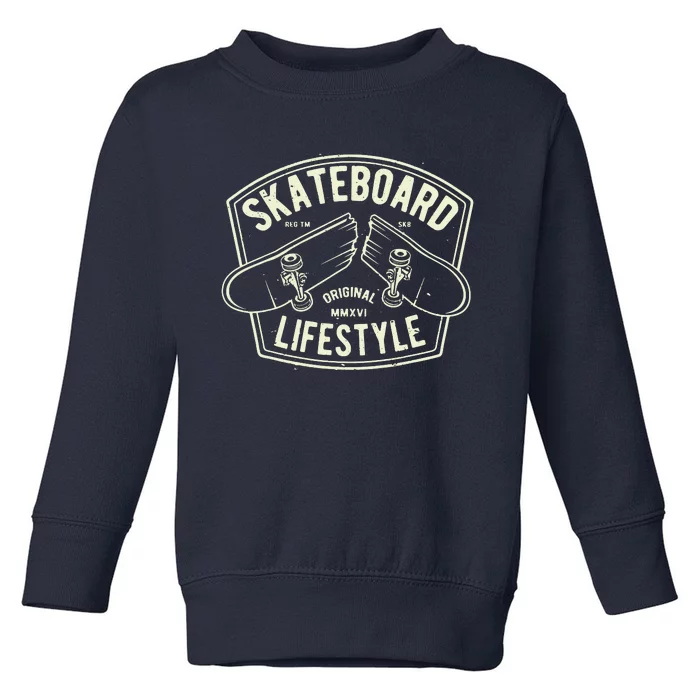 Skateboard Lifestyle Classic Vintage Toddler Sweatshirt