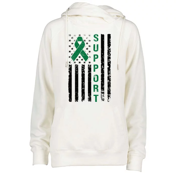 Support Liver Cancer Awareness Womens Funnel Neck Pullover Hood