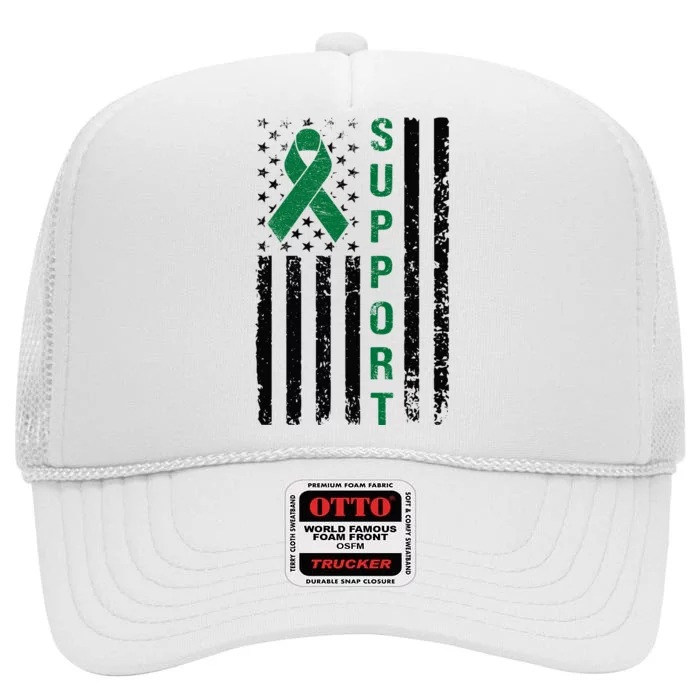 Support Liver Cancer Awareness High Crown Mesh Trucker Hat