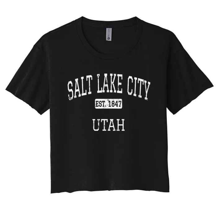 Salt Lake City Utah Ut Vintage Women's Crop Top Tee