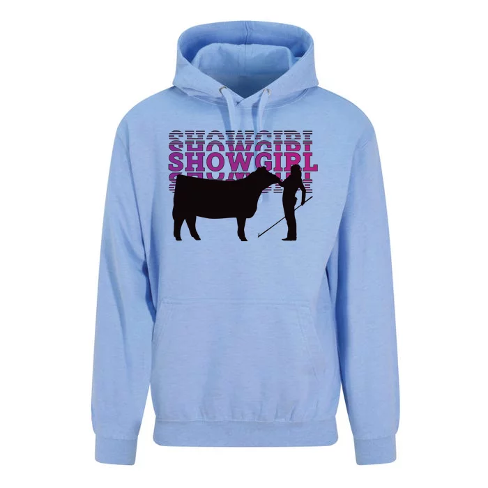 Showgirl Livestock Cattle Showing Fun Show Cattle Unisex Surf Hoodie