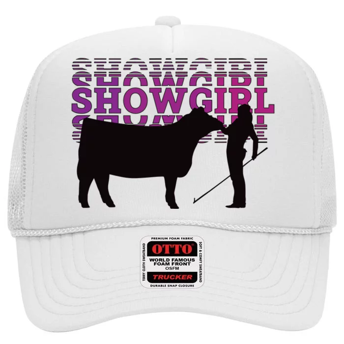 Showgirl Livestock Cattle Showing Fun Show Cattle High Crown Mesh Trucker Hat