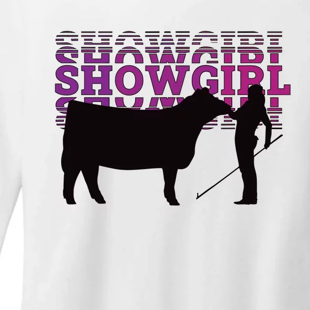 Showgirl Livestock Cattle Showing Fun Show Cattle Womens CVC Long Sleeve Shirt