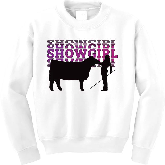 Showgirl Livestock Cattle Showing Fun Show Cattle Kids Sweatshirt