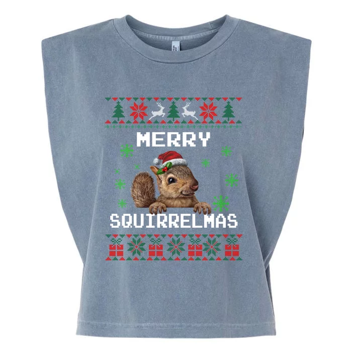 Squirrel Lover Christmas Funny Gift Xmas Ugly Christmas Sweater Cute Gift Garment-Dyed Women's Muscle Tee